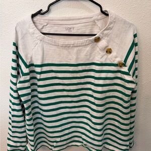 LOFT White Lightweight Knit Top